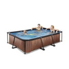 EXIT Wood pool 300x200x65cm med filterpumpe - brun