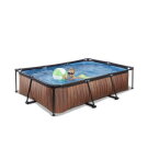 EXIT Wood pool 300x200x65cm med filterpumpe - brun