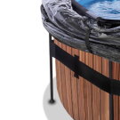 EXIT Wood pool ø488x122cm med sandfilterpumpe og poolskærm og varmepumpe - brun