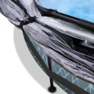 EXIT Stone pool ø300x76cm med filterpumpe og poolskærm - grå