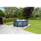 EXIT Black Leather pool &oslash;360x122cm med filterpumpe - sort