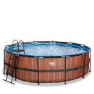 EXIT Wood pool &oslash;450x122cm med sandfilterpumpe - brun