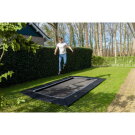 EXIT Dynamic trampolin i jordniveau 244x427cm med Freezone sikkerhedsfliser - sort