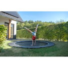 EXIT Dynamic sportstrampolin i jordniveau ø366cm - sort