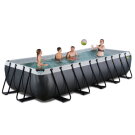 EXIT Black Leather pool 540x250x100cm med filterpumpe - sort