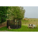 EXIT Dynamic trampolin i jordniveau ø366cm med sikkerhedsnet - sort