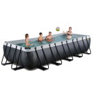 EXIT Black Leather pool 540x250x100cm med sandfilterpumpe - sort