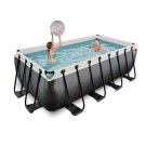 EXIT Black Leather pool 400x200x122cm med sandfilterpumpe - sort