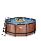EXIT Wood pool &oslash;360x122cm med filterpumpe - brun