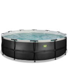 EXIT Black Leather pool &oslash;488x122cm med sandfilterpumpe - sort
