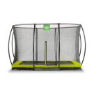 EXIT Silhouette nedgravet trampolin 214x305cm med sikkerhedsnet - grøn