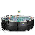 EXIT Black Leather pool &oslash;450x122cm med sandfilterpumpe - sort