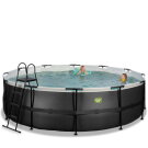 EXIT Black Leather pool ø488x122cm med filterpumpe - sort