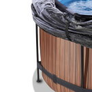 EXIT Wood pool ø360x122cm med sandfilterpumpe og poolskærm - brun