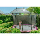 EXIT Silhouette nedgravet trampolin ø427cm med sikkerhedsnet - lyserød