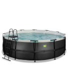EXIT Black Leather pool &oslash;450x122cm med filterpumpe - sort