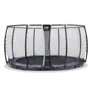 EXIT Supreme ground level trampoline ø427cm with safety net - grey