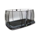 EXIT Elegant ground trampoline 244x427cm with Economy safety net - black