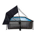 EXIT Black Wood pool 300x200x65cm med filterpumpe og baldakin - sort