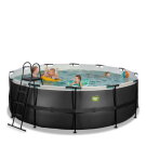 EXIT Black Leather pool &oslash;427x122cm med filterpumpe - sort
