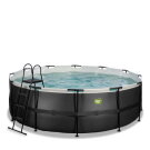 EXIT Black Leather pool &oslash;427x122cm med filterpumpe - sort