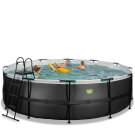 EXIT Black Leather pool &oslash;488x122cm med sandfilterpumpe - sort