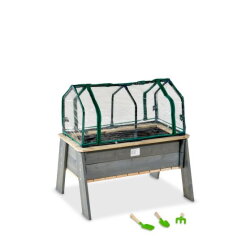 EXIT Aksent planter table L with greenhouse and gardening tools