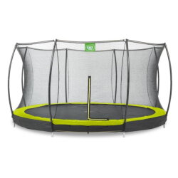EXIT Silhouette nedgravet trampolin ø427cm med sikkerhedsnet - grøn