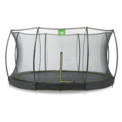 EXIT Silhouette nedgravet trampolin ø427cm med sikkerhedsnet - sort
