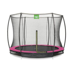 EXIT Silhouette nedgravet trampolin ø305cm med sikkerhedsnet - lyserød