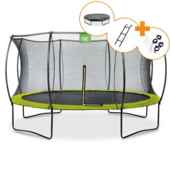 EXIT Silhouette trampolin ø427cm - grøn + gratis tilbehørssæt