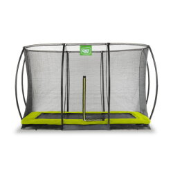 EXIT Silhouette nedgravet trampolin 214x305cm med sikkerhedsnet - grøn