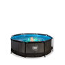 EXIT Black Wood pool ø244x76cm med filterpumpe - sort