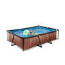 EXIT Wood pool 300x200x65cm med filterpumpe - brun