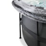 EXIT Black Leather pool ø488x122cm med sandfilterpumpe og poolskærm og varmepumpe - sort