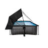EXIT Black Wood pool 220x150x65cm med filterpumpe og baldakin - sort