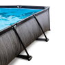 EXIT Black Wood pool 300x200x65cm med filterpumpe - sort