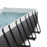 EXIT Black Leather pool 400x200x100cm med sandfilterpumpe og poolskærm og varmepumpe - sort