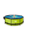 EXIT Lime pool ø244x76cm med filterpumpe og poolskærm og baldakin - grøn