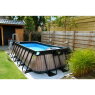 EXIT Wood pool 400x200x100cm med filterpumpe - brun