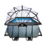 EXIT Stone pool 540x250x122cm med sandfilterpumpe og poolskærm og varmepumpe - grå