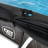 EXIT Black Wood pool 300x200x65cm med filterpumpe og baldakin - sort