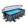EXIT Stone pool 400x200x100cm med filterpumpe og poolskærm - grå