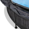 EXIT Black Wood pool ø244x76cm med filterpumpe og baldakin - sort