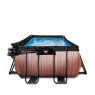 EXIT Wood pool 400x200x122cm med sandfilterpumpe og poolskærm - brun