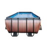 EXIT Wood pool 540x250x122cm med filterpumpe - brun