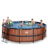 EXIT Wood pool ø450x122cm med sandfilterpumpe - brun