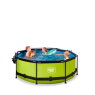 EXIT Lime pool ø244x76cm med filterpumpe og poolskærm - grøn
