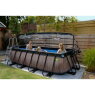 EXIT Black Leather pool 400x200x100cm med sandfilterpumpe og poolskærm og varmepumpe - sort