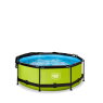EXIT Lime pool ø244x76cm med filterpumpe og baldakin - grøn